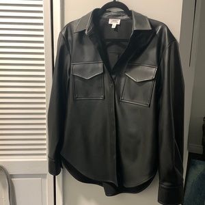 The Drop Faux Leather Shirt/Jacket
